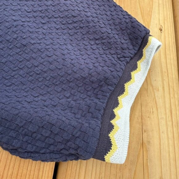 Vintage Club De Golf Nation Short Sleeve Polo Shirt Stretch Blue Textured Large - Picture 6 of 7